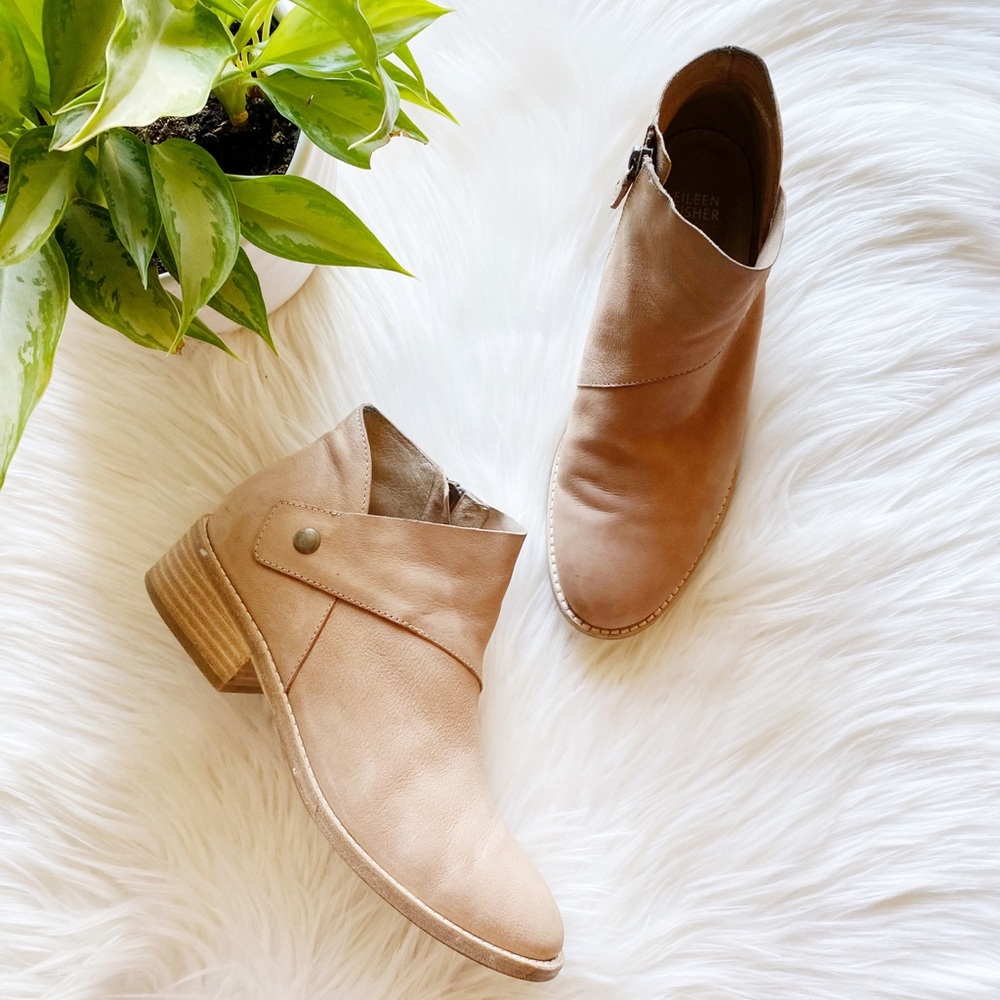 Eileen Fisher Billie Antelope Suede Booties